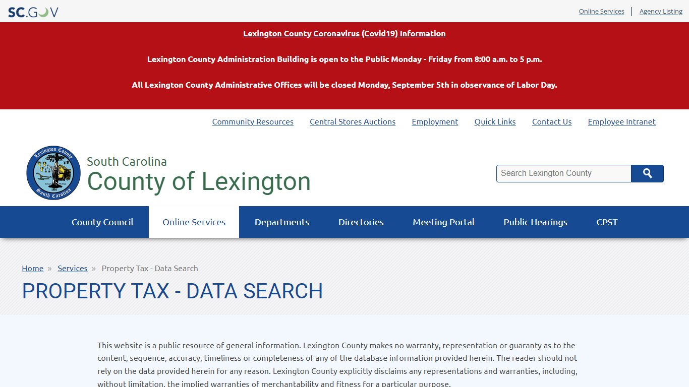 Property Tax - Data Search | County of Lexington - South Carolina