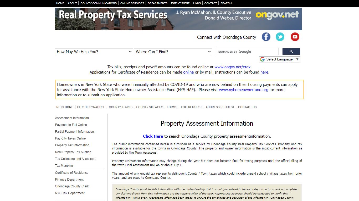 Onondaga County Department of Real Property Taxes